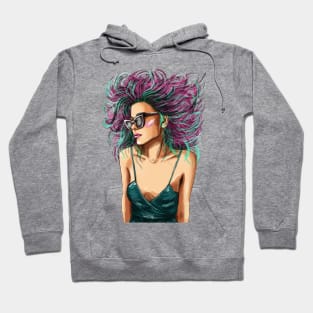 Beautiful girl in sunglasses Hoodie